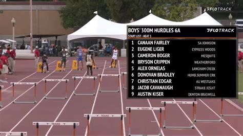High School Boys 300m Hurdles Class 6a Finals 1 Uil State Track