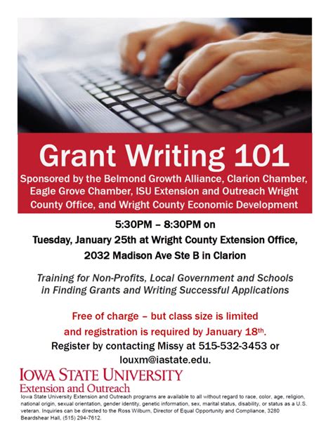Free Grant Writing 101 Workshopjanuary 25th 2022 Eagle Grove