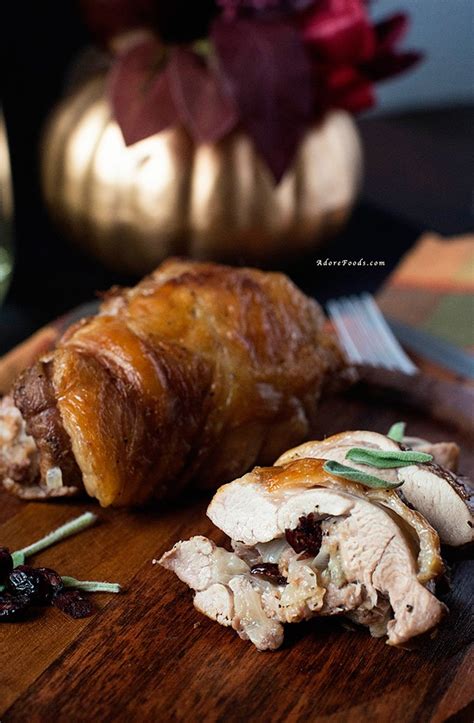 Start checking the turkey about 90 minutes into carve the turkey: Roasted Turkey Thighs Stuffed with Dried Cranberries