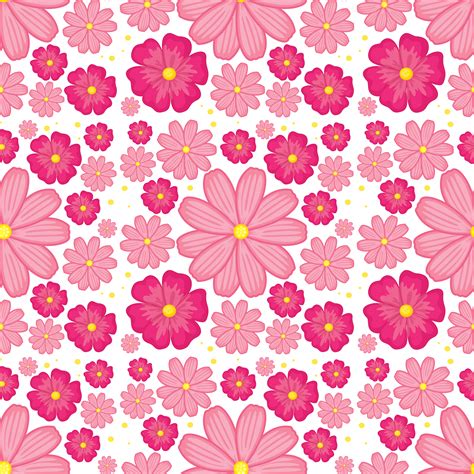 Pink Flower Seamless Background 432588 Vector Art At Vecteezy