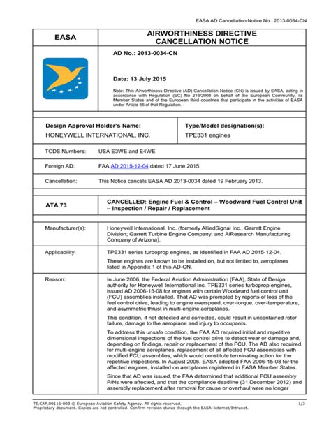 223 Kb Easa Airworthiness Directives