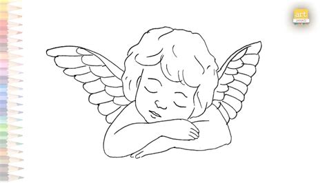 Sleeping Baby Angel Drawing How To Draw Cute Baby Angel Step By Step