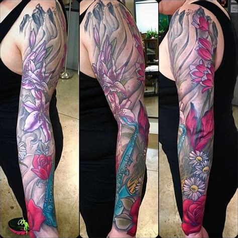 Tattoo Uploaded By Stacie Mayer • Beautiful Floral Sleeve By Dlacie