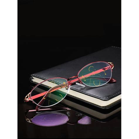 Mincl Fashion Progressive Multifocal Reading Glasses Womens Half Frame Reading Glasses 54mm Gyw