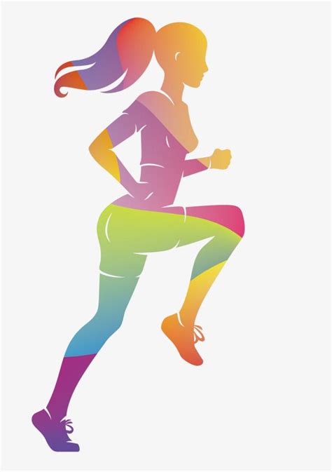 Women Sport Png Picture Vector Colorful Women Sports Runners Sports