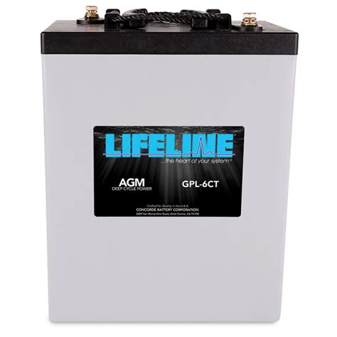 Lifeline Gpl 6ct 6v 300a Agm Deep Cycle Battery Inverters R Us