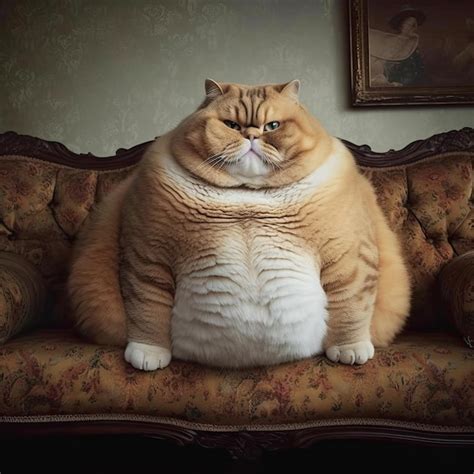 Premium Photo A Very Fat Cat Generative Ai
