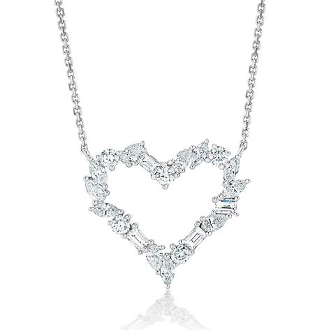 Large Mixed Cut Diamond Heart Pendant Nicole Rose Fine Jewelry