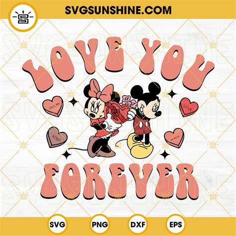 Love You Forever Svg Mickey Minnie Love Svg Retro Disney Valentines Svg
