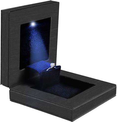 Amazon.com: Slim Engagement Ring Box with LED Light, Small Secret