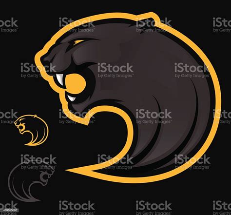 Graphic Of Three Black And White Panther Logos Stock Illustration