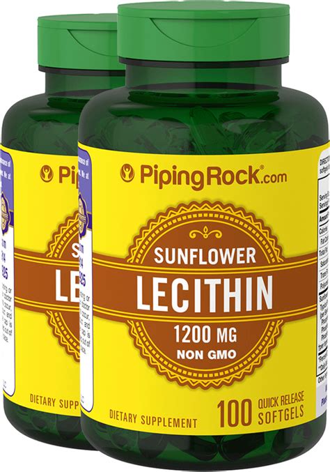 Sunflower Lecithin Supplements Pipingrock Health Products