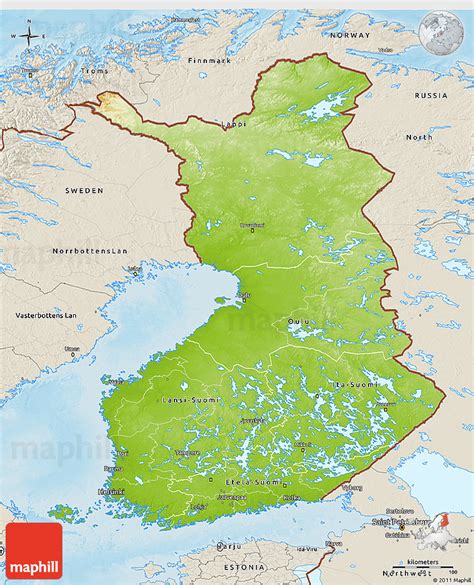 Large Detailed Political And Administrative Map Of Finland With Relief