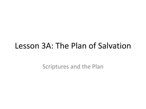 Ppt Lesson 3a The Plan Of Salvation Powerpoint Presentation Free
