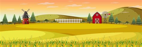 Farm Landscape Vector Art Icons And Graphics For Free Download