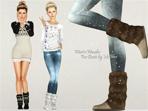 Winter Wonder Fur Boots By Ms Blue Sims 3 Downloads Cc Caboodle