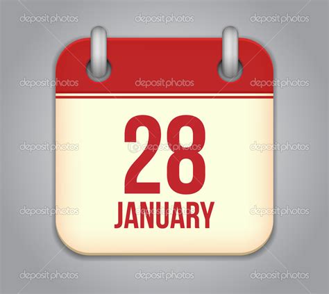 Vector Calendar App Icon 28 January Stock Vector Image By ©astartu