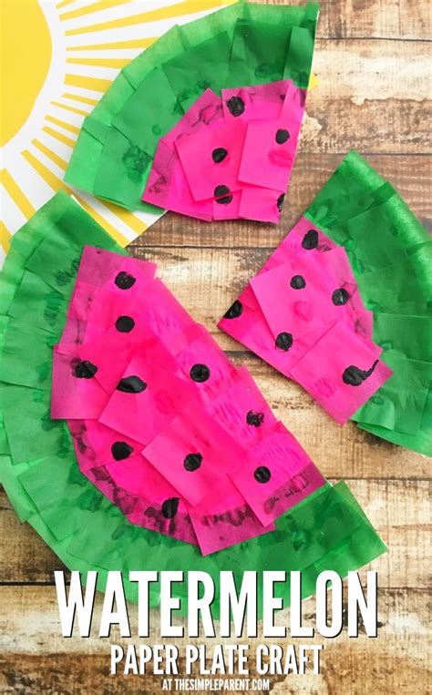 Make A Cute Watermelon Craft From A Paper Plate The
