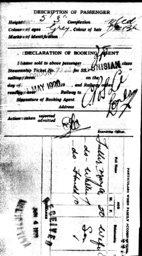 Olive Tree Genealogy Blog Form 30 Border Crossings 1919 1924
