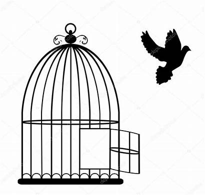 Cage Bird Illustration Vector Flying Open Dove