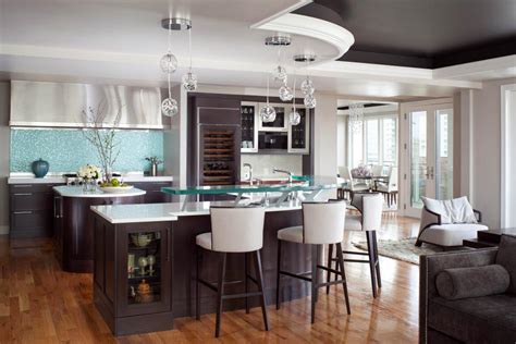 With kitchen islands on casters, simply roll away the island, clean underneath, then roll it back. Kitchen Island Bar Stools: Pictures, Ideas & Tips From ...
