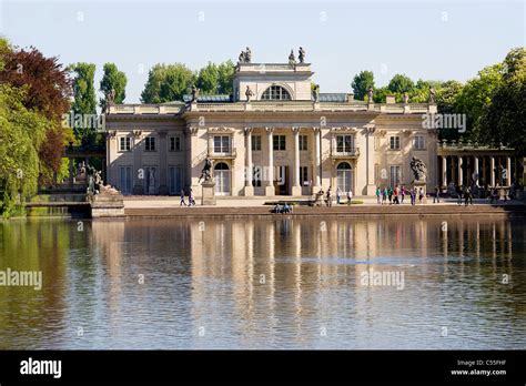Palace On The Water Also Called Lazienki Palace In Lazienki Royal Park Warsaw Poland Stock