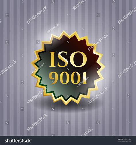 Iso 9001 Gold Shiny Emblem Stock Vector Royalty Free 286900301