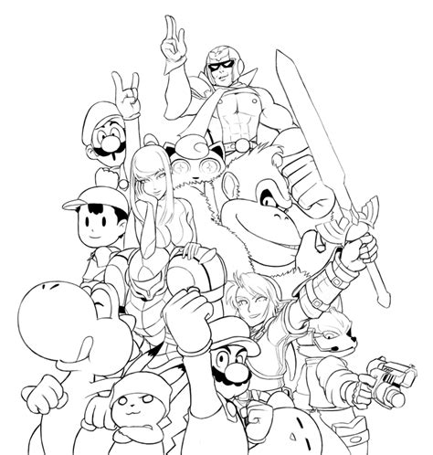 Pokemon trainer super smash brothers coloring fun bros fractions funny . Super Smash Bros Coloring Pages | Ideias