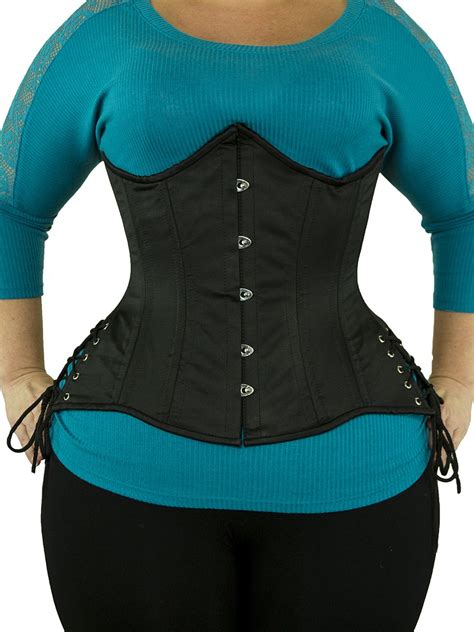 plus size satin hourglass curve longline underbust satin corset with hip ties cs 426 plus