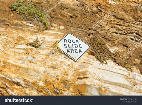 Warning Sign Rock Slide Area Malibu Stock Photo 2274612783 Shutterstock