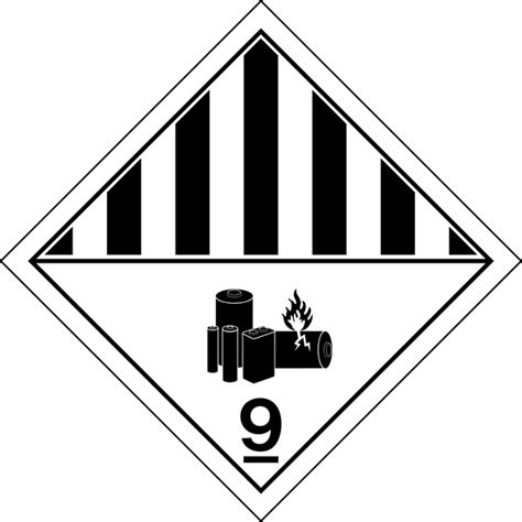 Class 9 Danger Dangerous Goods Lithium Batteries Western Safety Sign