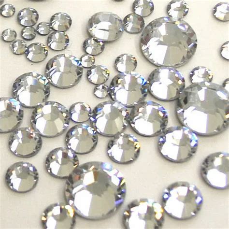 1000 Clear Crystal Silver Flat Back Acrylic Rhinestones Diamante Beads