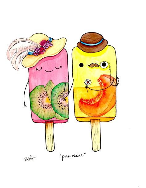 Popsicle Art Ice Pop Art Popsicle Illustration Silly Etsy Popsicle