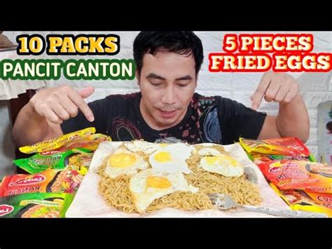 Asmr Mukbang Packs Pancit Canton Fried Eggs Pinoy Mukbang Youtube
