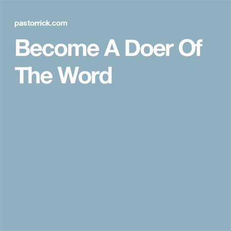 Become A Doer Of The Word Doers Of The Word Bible For Kids Words