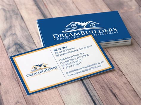 Dream Builders Business Card Bold Print Design Studio