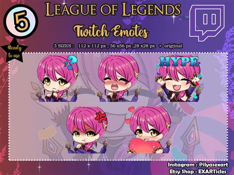 League Of Legends Cute Chibi Emotes Evelynn Etsy