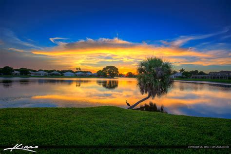 Palm Beach Gardens Sunset By The Lake