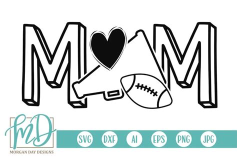 Football Cheer Mom Svg Dxf Png Cut File