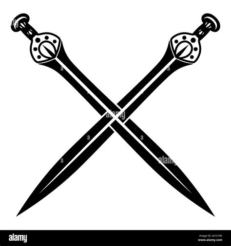 Scandinavian Viking Design Two Crossed Battle Viking Swords Vector