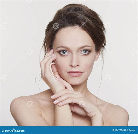 Beauty Portrait Of A Pretty Woman Isolated Stock Image Image Of Close