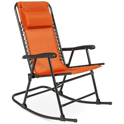 Folding Rocking Chair Foldable Rocker Outdoor Patio Furniture Red