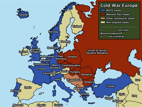 Map Of Europe Cold War The Cold War