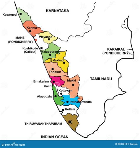 Kerala Map With District Names Kozhikode District Map Palakkad