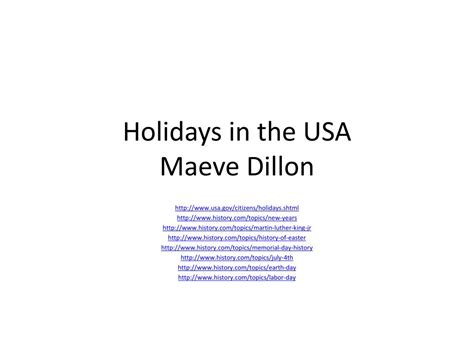 Ppt Holidays In The Usa Maeve Dillon Powerpoint Presentation Free