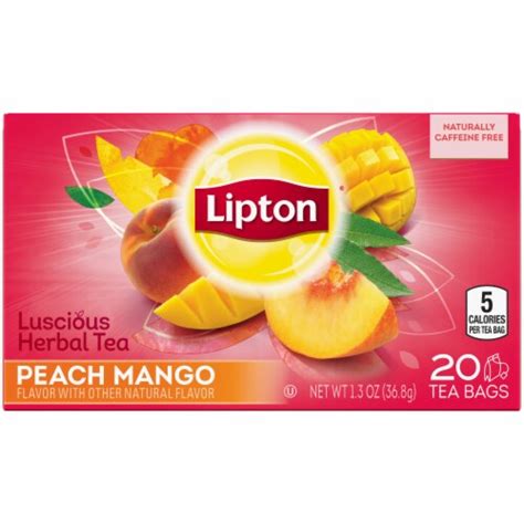 Lipton Peach Mango Herbal Tea Bags 20 Ct Foods Co