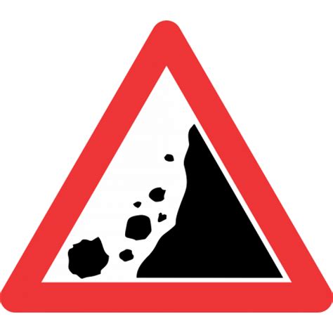 W334 Falling Rocks From Right Road Sign