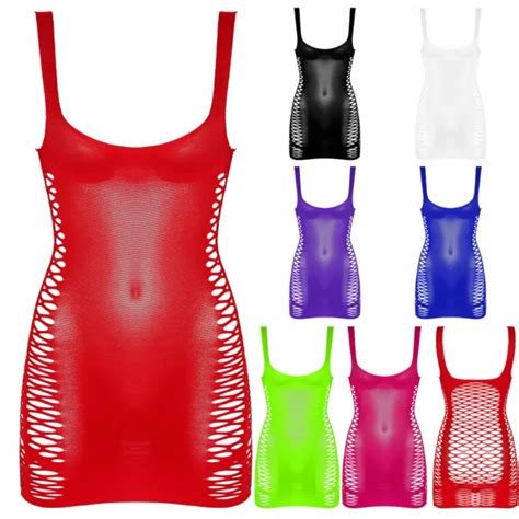 Sexy Women S Lingerie Fishnet See Through Mini Dress Body Stockings