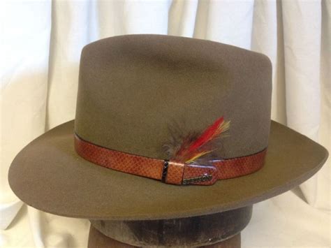 Vintage Royal De Luxe Stetson Mens Brown Fur Felt Fedora Hat Size 6 7
