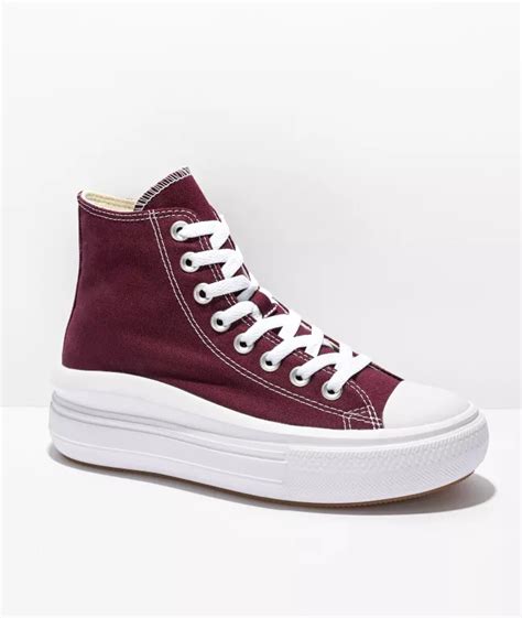 Converse Chuck Taylor All Star Move Dark Beetroot And White High Top